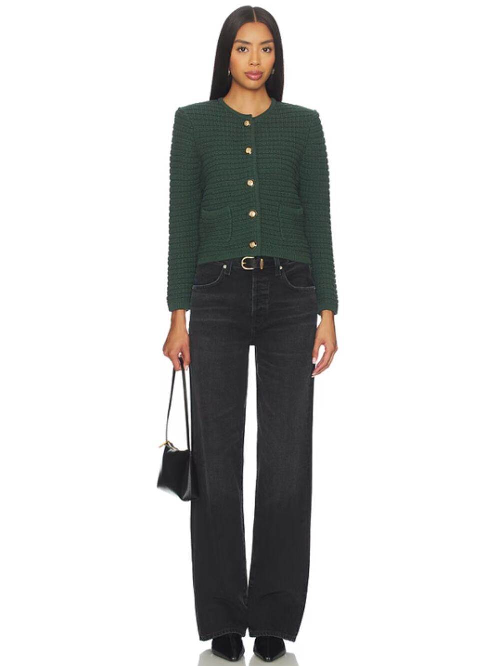 Citizens of Humanity Annina High Rise Straight Wide Leg Jean Washed Black 27
